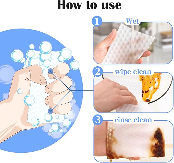 Magic Sponge Eraser Sheets,100 Count Convex Point Melamine Sponge, Thickened, Long Lasting, Disposable Cleaner Pads Eraser Wipes for Kitchen Shoe Dining Table Furniture Bathroom Hard-to-Reach Places