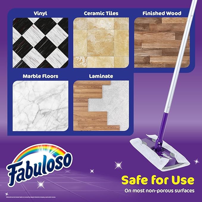 Fabuloso Dry Cloths - Sweeping Pads for Use with Fabuloso Dry + Wet Sweeper for Bold and Bright Cleaning Experience - Clean Your Floors with Ease, 16 Count - 2 Pack