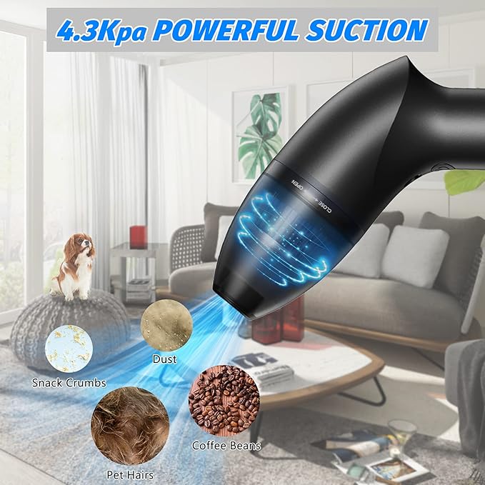 4.3Kpa Keyboard Vacuum Cleaner Mini：Handheld Computer Vacuum Cordless for Car Laptop Sewing Machine Portable Keyboard Vac USB Desk Crumbs Dust Cleaners