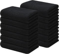 Kitinjoy 100% Cotton Waffle Weave Kitchen Hand Towels (13 X 28 Inches, Black), 12-Pack Super Soft and Absorbent Dish Towel for Drying Dishes