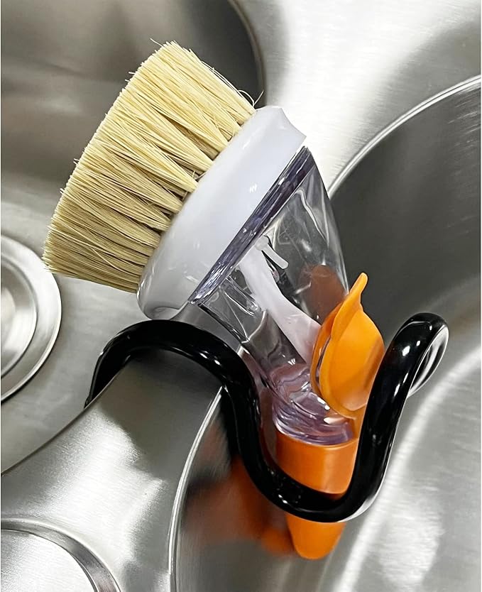 Dish Wand Holder Adjustable Kitchen Dishwand Sink Caddy,Sponge Holder,Brush Holder,Dish Cloth Holder,Rust Proof Water Proof, No Drilling, No Adhesive, one-Step Installation