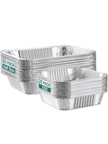 40 Pack Disposable Aluminum Foil Pans Assorted Sizes - 20 Large 10.25x12 Half Size Aluminum Pans & 20 Small 8x8 Tin Foil Baking Pans, Tin Trays Containers for Meal Prep, Food Cooking, Roasting
