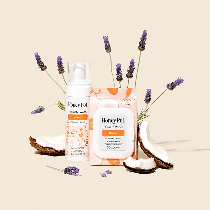 The Honey Pot Company - Feminine Wipes - Daily PH Balancing, Fragrance & Sulfate Free Wipes for Intimate Parts, Body, or Face - Hygiene Products - Normal 30 ct (Pack 3)