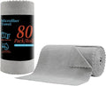 80 Pack Microfiber Cleaning Cloth Roll,Lint Free Rags & Tear Away Reusable Towels Washable Scratch,Ultra Absorbent Dish Rags(12" x 12") for Car Kitchen Home Garage-Light Gray