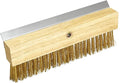 Wood Brush Head with Steel Scraper 9.6 Inch Pizza Oven Brush Brass Bristles Replacement Brush Head