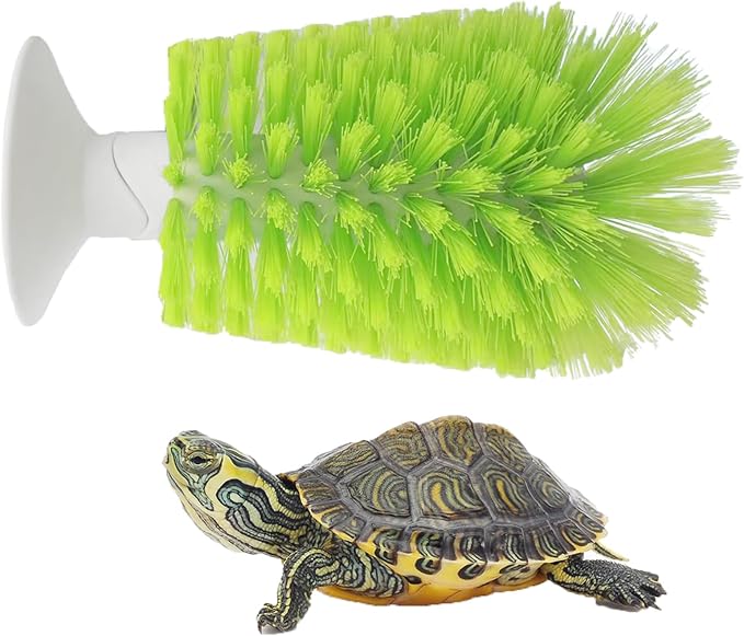 Turtle Scrub Brush, Turtle Scratches Back Brush Turtle Shell Clean Brush with Suction Cup Turtle Exfoliate Brush Tank Tortoise Brush for Remove Turtle Shell Scutes Mud Dirt