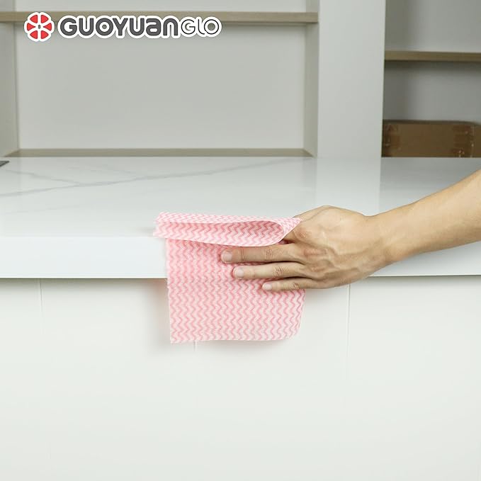 Disposable Cleaning Cloths Roll Disposable Dish Cloth Multi-Purpose Heavy Duty Paper Towels-200 Sheets,Red