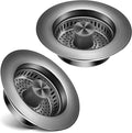 Kitchen Sink Drain Strainer 2 Pack, 304 Stainless Steel Pop Up Sink Stopper, Anti-Clogging Sink Drain Strainer for US Standard Kitchen Drain (Gunmetal Gray)