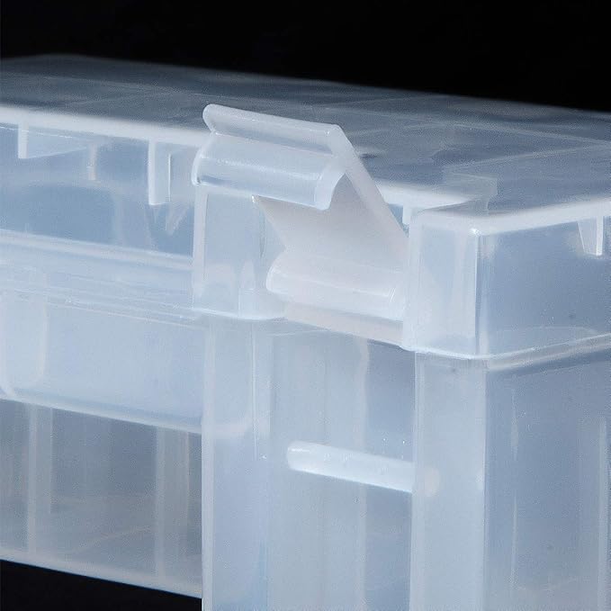YXQ AA AAA Battery Storage Box Organizer Holder Portable Clear Plastic Case Container - Holds 20xAA+14xAAA Batteries