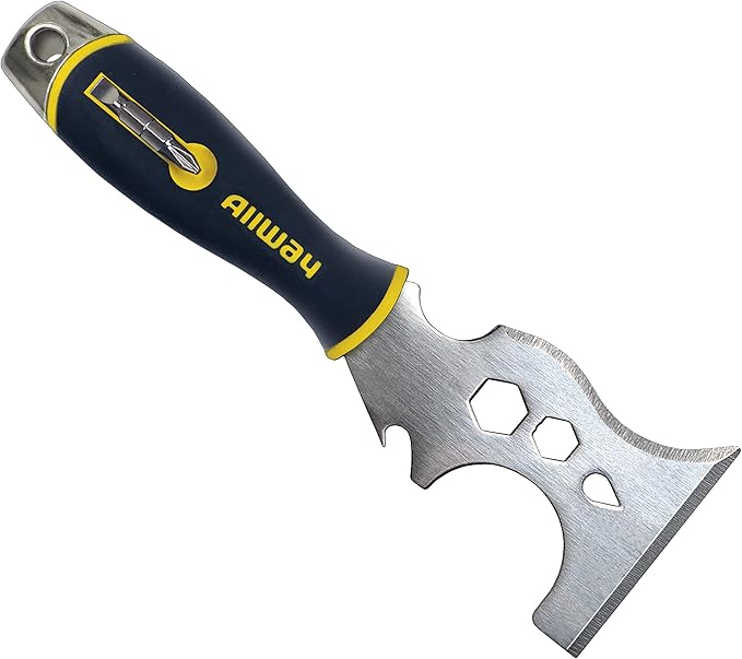 ALLWAY DSXG16 Soft Grip 16-in-1 Painter's Multi Tool with Hammer End and 2 Screwdriver Bits