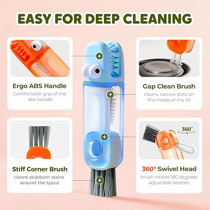 3 in 1 Cup Lid Gap Cleaning Brush Set,Silicone Cup Lid Gap Cleaner, Multifunctional Bottle Cleaning Brush,Home Kitchen Crevice Brush Tools (3 Pack)