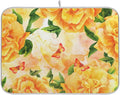Tarity Watercolor Yellow Rose Dish Drying Mat for Kitchen Counter Absorbent Heat Resistant Microfiber Dishes Drainer Mat 18x24 in Large Dish Pad Sink Mat Protective Pad Kitchen Decor