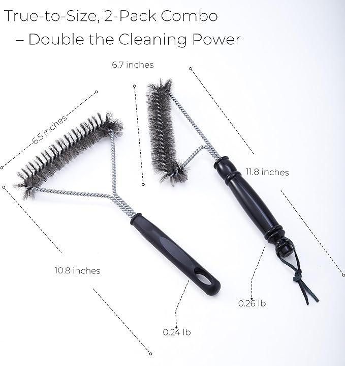 2 Pack Air Fryer Cleaning Brush | Small Grill Brush for Deep Cleaning | Air Fryer Cleaning Kit with Durable Stainless Steel Bristles for Kitchen, BBQ, and Cooking Surfaces