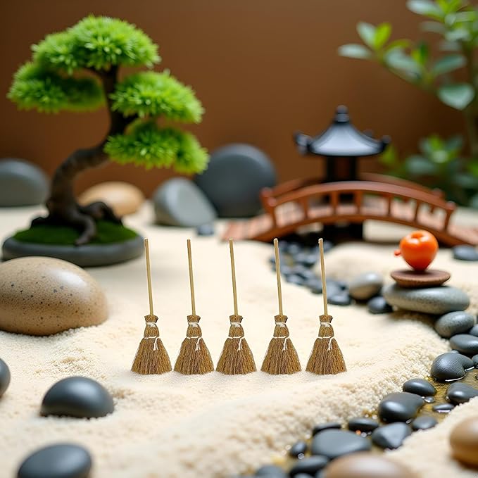 10Pcs Witch Broomstick Set, Miniature Broom Props, Fairy Decoration, Cinnamon Broom, Sweeping Tools, Angle Brooms
