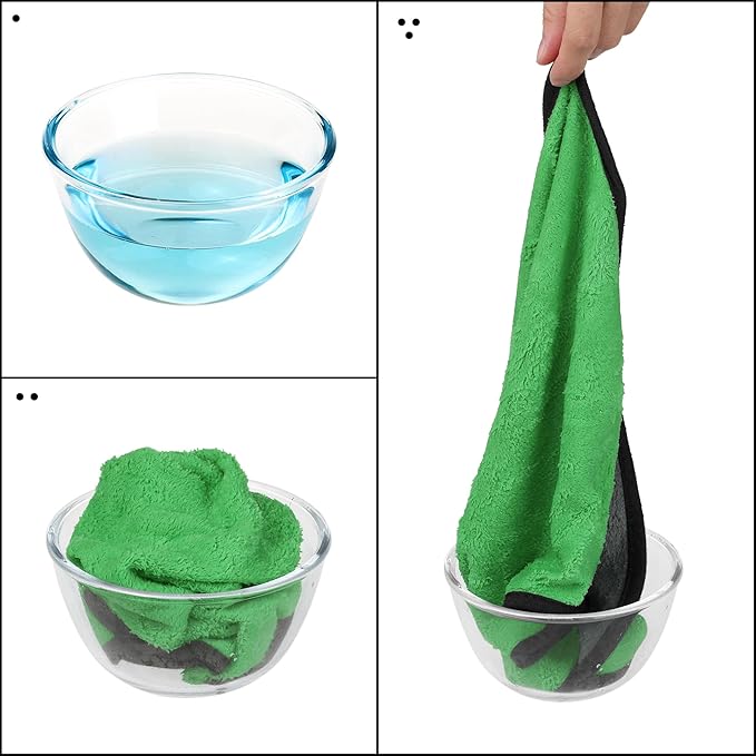 uxcell Car Cleaning Cloths, 8 Pack Soft Premium Microfiber Towels with Hang Loop for Household Cleaning, Reusable Car Cleaning Wipes Lint Free Streak Free Cloths 12" x 12" Multi