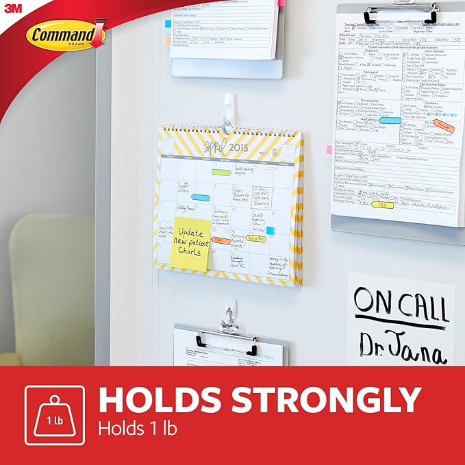 Command Small Utility Hooks, Damage Free Hanging Wall Hook with Adhesive Strips, No Tools Wall Hook for Hanging Organizational Items,24 White Hooks & 28 Strips(Pack of 12)
