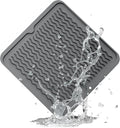 ZLR Silicone Dish Drying Mat 12" x 12" Square - Small Heat Resistant Trivet & Countertop Protector for Air Fryer, Coffee Maker - Waterproof Kitchen Drain Pad for Cups, Fruit (Dark Gray)