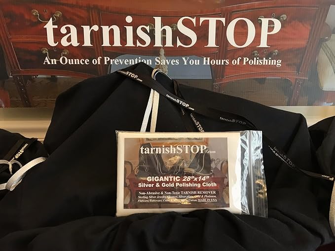 TarnishSTOP | USA Made | Gigantic 28"x14" Polishing Cloth | 100% Cotton, Eco-Friendly, Unscented | for Silver, Gold, Platinum, Coins & Jewelry