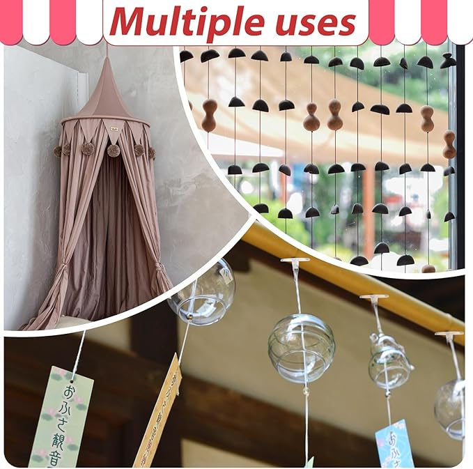 100 Pack Ceiling Hooks Adhesive Removable Transparent Wall Hanger with Hooks, 0.79” Small Disc Sticky Ceiling Hooks for Festival Wedding Halloween Christmas Party Decor