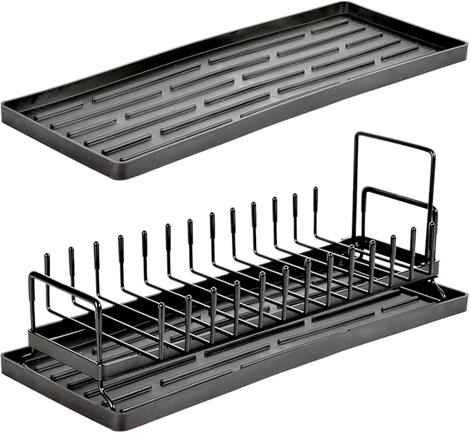 Cup Drying Rack Dish Drying Water Bottle Dryer Rack Long Kitchen Sink Counter Drainer Over Tray Plate Forks Glass Cups Spoons Organizer