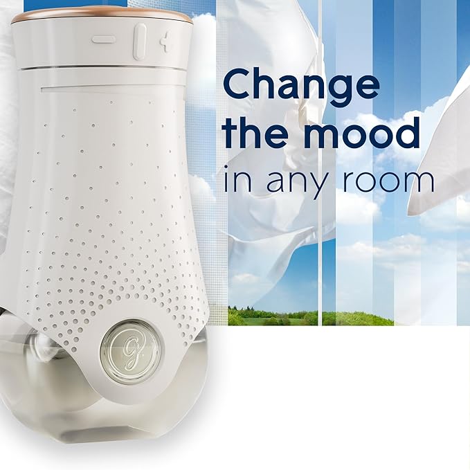 Glade PlugIns Refills Air Freshener Starter Kit, Clean Linen, Scented and Essential Oils for Home and Bathroom, 0.67 Fl Oz, 1 Warmer + 1 Refill