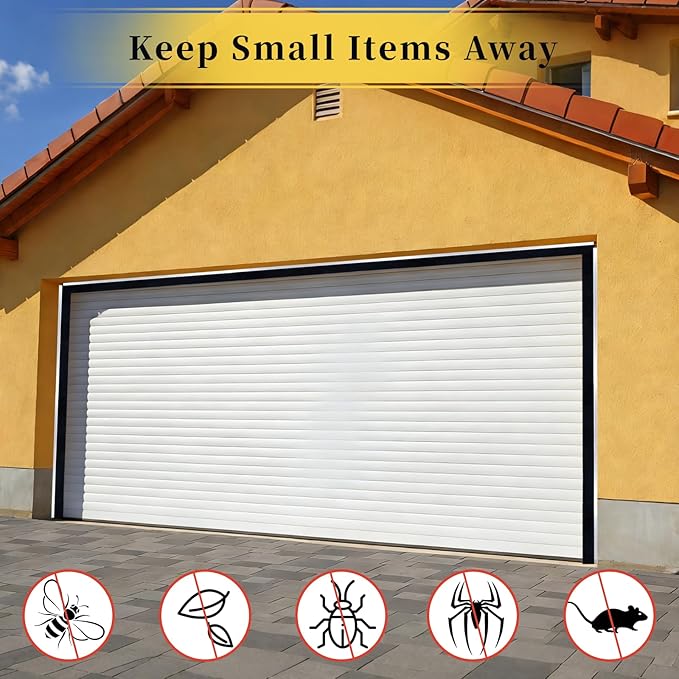 tonchean 3" Garage Brush Seal Kit for Roll-up Doors 16 x 8ft Heavy Duty Nylon Brush with Aluminum Track for Warehouse/Commercial/Sliding Barn, Top Straightx4 + Side 45-Degree Holder Side Sealx4