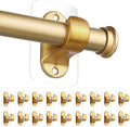 ANDGOO 18 Pack No Hole Curtain Rod Hangers, Self Adhesive Curtain Sticky Hooks, No Drilling, No Nail Heavy Duty Stick on Rod Hooks Bedroom, Bathroom, Livingroom, Kitchen (Gold)