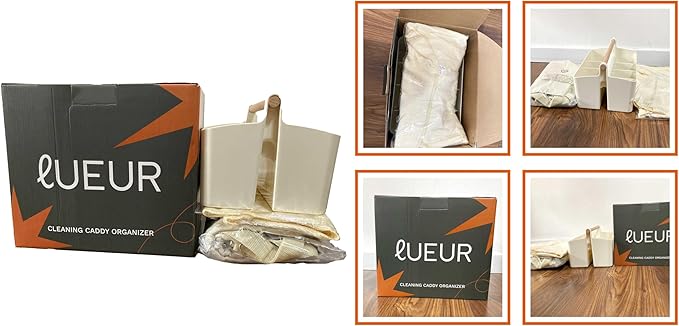 Cleaning Caddy Organizer With Handle – Wearable Bag For Supplies, Multiple Compartments For Storage – Portable Shower & Bathroom Caddy, Ideal For Dorms, College Life, Housekeepers & More (Beige)
