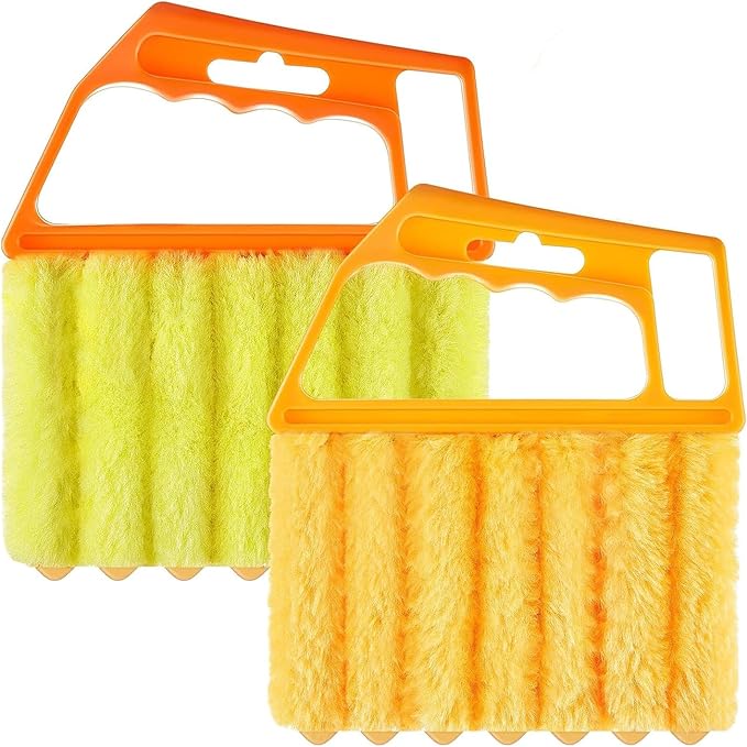 2 Pcs Blind Cleaner - Washable Window Blind Cleaner Duster Tool, Hand-Held Blind Duster for Wood Dlinds Mini Duster Brush Blind Dust Cleaner Venetian Shades Brush Window