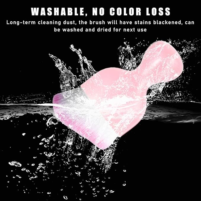 2PCS Car Interior Dust Brush, Soft Scratch Free Auto Detailing Brushes, Universal Vehicle Interior Cleaning Tool for Automotive Dashboard, Air Vents, Leather (Pink & Pink)