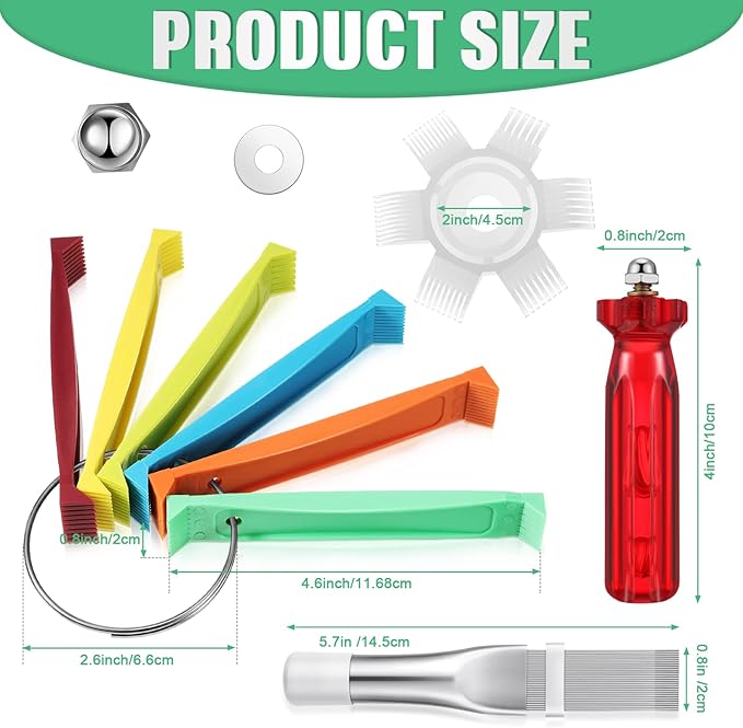 3 Pieces Air Conditioning Brush Set Includes FCR6 Ring Fin Comb Air Conditioner Fin Cleaner Condenser Radiator Fin Comb Stainless Steel Fin Straightener Cleaner Brush Repair Tool for Condenser Coil