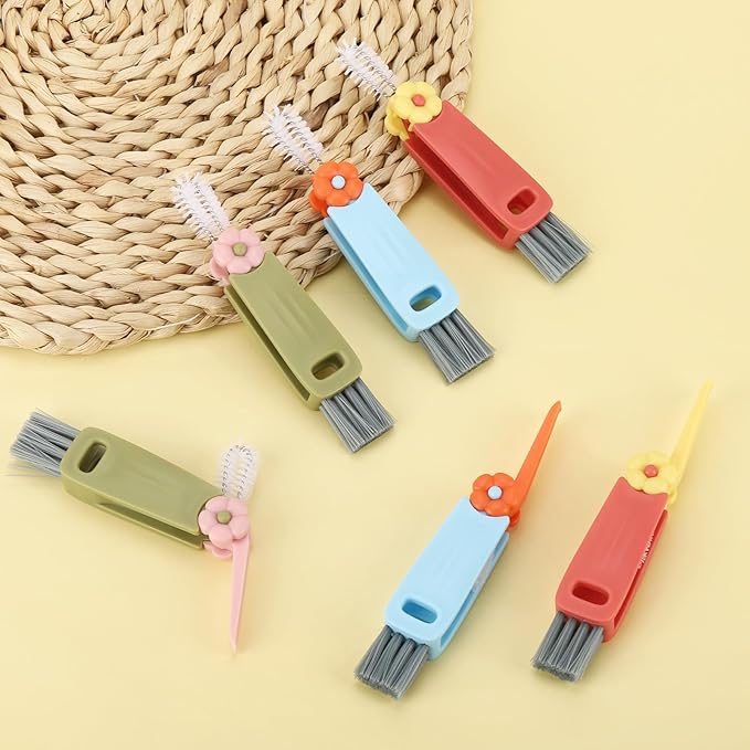 9 Pcs 3 in 1 Cup Lid Cleaning Brush, Multifunctional Bottle Cleaning Brush, Cup Lid Gap Cleaner for Home Kitchen