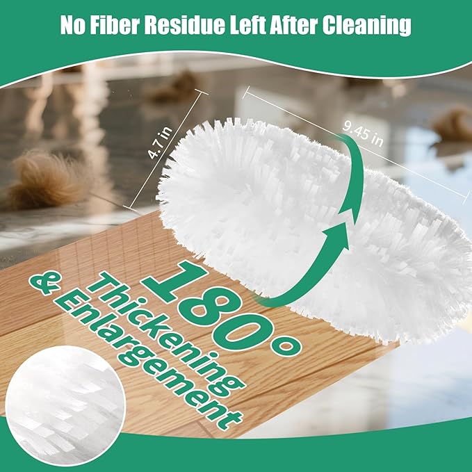 60 Count Electrostatic Duster Refills Compatible with Swiffer Duster, Multi-Surface Dusting Refills, Microfibre Feather Dusters for Cleaning, Unscented