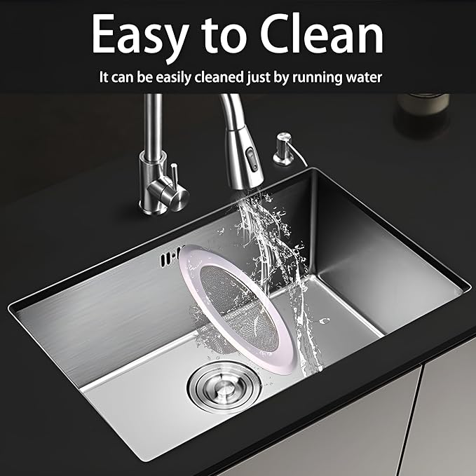 3PCS 4.5" Kitchen Sink Strainer, Stainless Steel Drain Strainers with Wide Rim, Non-Clogging Basket Filter for Kitchen, Bathroom, Utility Sinks
