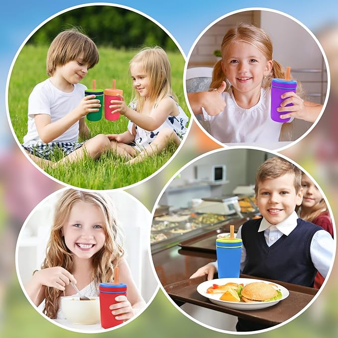XANGNIER Replacement Straws and Bite Valve Compatible with Zak Designs Kelso 15 oz Tumbler Water Bottle,4 Pcs Silicone Straws with Cleaning Brush for Zak Designs Kelso 12 oz Cups,Deep Orange