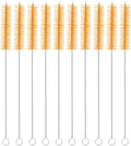 uxcell 10Pcs Drinking Straw Cleaning Brushes, 8" x 5/8" Nylon Bristles Long Straw Brush Pipe Cleaner for Washing Straws Pot Spout, Sippy Cup, Bottle and Tube (Yellow)