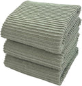 Serafina Home Sage Green Kitchen Dish Towels 100% Cotton Cloth Soft Cleaning Drying Absorbent Terry Ribbed Loop: Set of 3 Multipurpose for Everyday Use