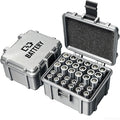 Battery Storage Case for 12 AA and 18 AAA Battery, 3D Printing PETG Waterproof Hard Case Batteries Caddy Organizer Holder, Alkaline Batteries Storage Holder for Household Outdoor, Silver