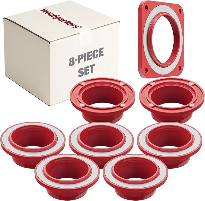 Woodpeckers MagQuick Magnetic Dust Ports Deluxe 8-Piece Set – Magnetic Dust Collection Fittings, Collector, Inline & Surface-Mount Options for Quick Hose Changes – Made in USA MGQ-DEL-K