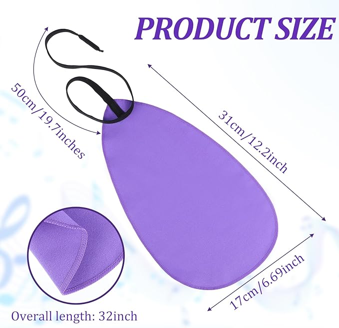 2 PCS Clarinet Swab Cloth Cleaner, Effectively Clean Dirt, Clarinet Cleaning Product, Lint-Free, Super Soft, Cleaning Cloth Swab for Inside Tube Suitable Piccolo Flute Sax Saxophone（Purple）