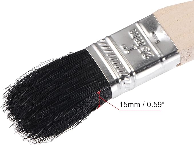 uxcell Bent Radiator Paint Brush 16" Length 1" Width Bristle with Long Wood Handle for Wall Treatment Black 4Pcs