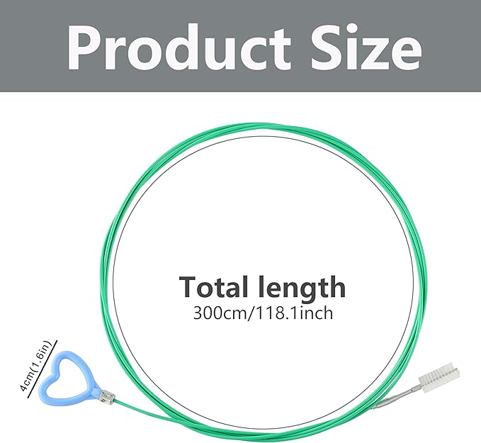 118 Inch Sunroof Drain Cleaning Tool, OLULU Sunroof Drain Cleaner, AC Drain Line Cleaner Snake for Auto Sunroof Tube Windshield Wiper Hole