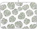 Green Palm Monstera Leaves Dish Drying Mat for Kitchen Counter Absorbent Microfiber Drying Pad, Large 18x24 in