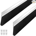 Frienda 2 Set Door Brush Bottom Sweep Brush Weather Stripping Aluminum Door Seal with Screws for Gaps up to 1 Inch, for Home, Commercial Gate, Fill Gaps Dust, Debris (1.5 x 36 Inch,Silver)