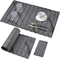 2 PCS Extra Large Stone Dish Drying Mat for Kitchen Counter, 28"×16" Marble Dish Drying Mat with 8"x 4" Coasters, Non - Slip Collapsible Absorbent Stone Dish Drying Mat for Multi - Purpose