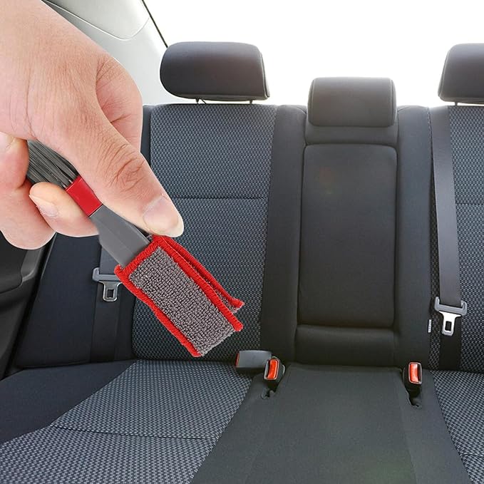 Car Air Vent Cleaning Brush 2pcs, Double Head Mini Duster for Auto Interior and Air Conditioner, Soft Bristle Crevice Tool for Dashboard and Computer Keyboard Detailing