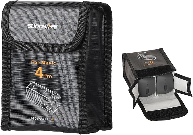 Fireproof Battery Safe Bag for DJI Mavic 4 Pro Accessories, Drone Mavic 4 Pro Battery Storage Guard Safe Pouch for Charge and Storage (For 2 batteries)