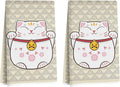 2 Pcs Cute Cat Kitchen Towels 14x24 Inch, Adorable Cats Waffle Hand Towels for Kitchen Home Farmhouse, Cat Lover Gifts for Cleaning Drying Wiping Tasks Dish Cloth Tea Towel Housewarming Gifts
