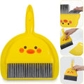 Small Dustpan and Brush Set Yellow Small Hand Broom and Dustpan Set, Mini Dust Pan Brush Sets, Cute Mini Hand Broom Portable for Home Cleaning Drawers Desktop Sofas Pet Areas Guinea Pig Cages
