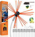 Bluesea Chimney Sweep Kit - Extends Up to 46 Feet, Includes 14 Flexible Rods and Strong Brush for Efficient Cleaning
